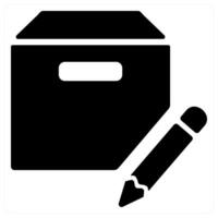 Edit box icon concept in black color vector