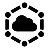Cloud Connection icon concept in black color vector