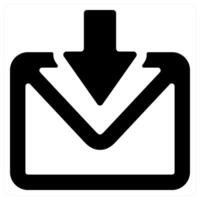 Received mail icon concept in black color vector