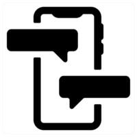 Mobile Chat icon concept in black color vector