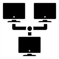 Network and connectivity in black color vector