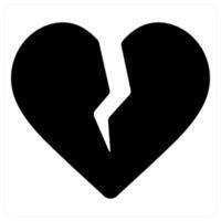 Heart Broken icon concept in black color vector