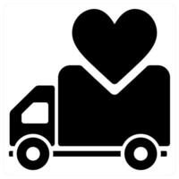 Favourite Delivery icon concept in black color vector