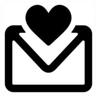 Favorite Message and message icon concept in black color vector