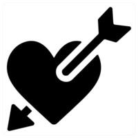 Falling in love icon concept in black color vector