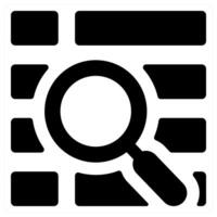 Search menu icon concept in black color vector