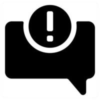 Error in comment icon concept in black color vector
