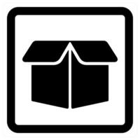 Drop Box icon in black color vector