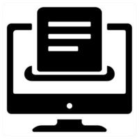 Online Document icon concept in black color vector