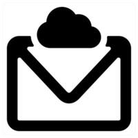 Cloud message and message icon concept in black color vector