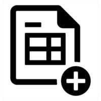 Add sheet icon concept in black color vector
