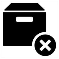 Delete box icon concept in black color vector