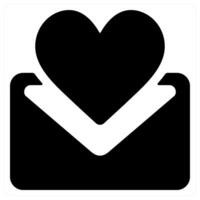 Favourite message icon concept in black color vector