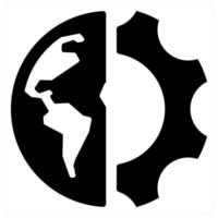 Global setting icon concept in black color vector