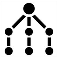Network and connection icon in black color vector