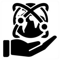 Save Earth icon concept in black color vector