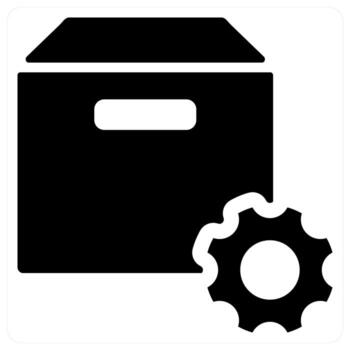 Box setting icon concept in black color vector