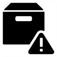 Box information icon concept in black color vector