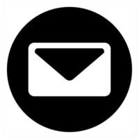 Envelope and letter icon concept in black color vector