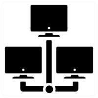 Computer Network icon concept in black color vector
