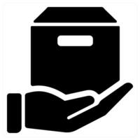 Parcel and delivery concept in black color vector