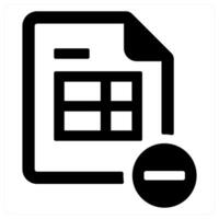 Remove sheet icon concept in black color vector