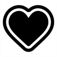 like and heart icon concept in black color vector