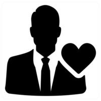 favorite profile icon concept in black color vector