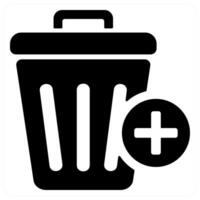 recycle bin icon concept in black color vector