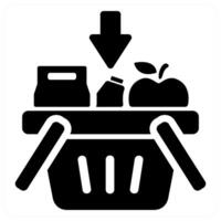 shopping cart icon concept in black color vector