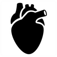 heart and cardiology icon concept in black color vector