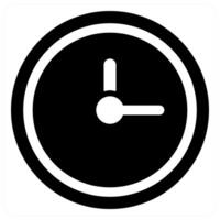 clock and time icon concept in black color vector