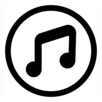 music and notes icon concept in black color vector