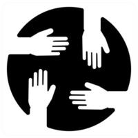 teamwork icon concept in black color vector