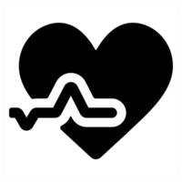 heartbeat icon concept in black color vector