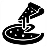 pizza and food icon concept in black color vector