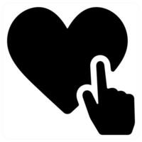 like and love icon concept in black color vector