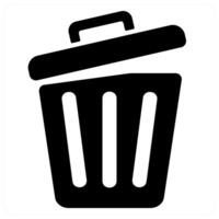 trashbin icon concept in black color vector
