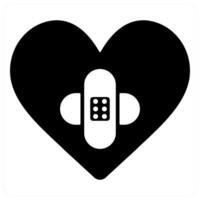 heart care and care icon concept in black color vector