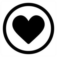 like and love icon in black color vector