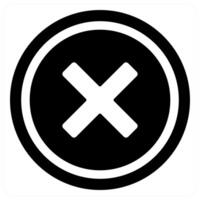 delete and remove icon in black color vector