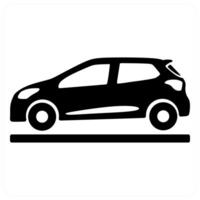 car on road icon concept in black color vector