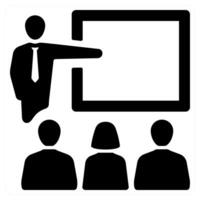 Lecture and class concept in black color vector