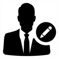 edit profile and profile icon concept in black color vector