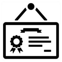 Certificate and diploma icon concept in black color vector
