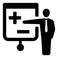 Lecture and class icon concept in black color vector