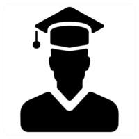 Graduate Boy icon concept in black color vector
