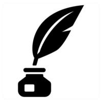 Inkpot icon concept in black color vector