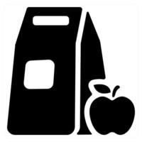 Meal icon concept in black color vector