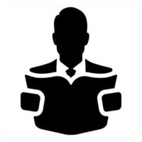 Reading icon concept in black color vector